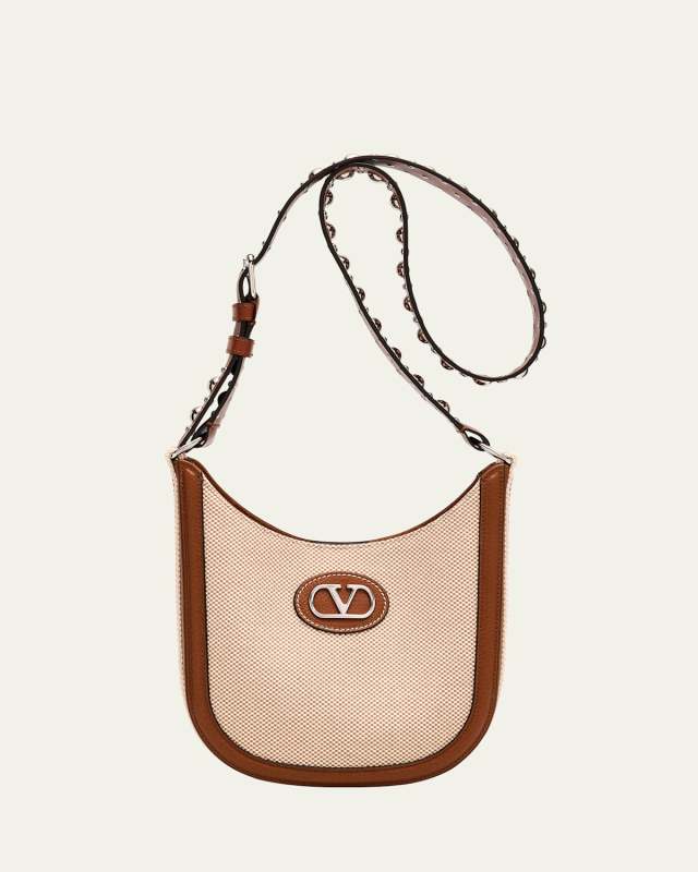 Antibes Small Canvas Hobo Crossbody Bag